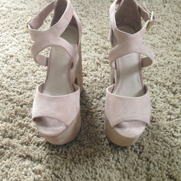 Topshop nude high wedges