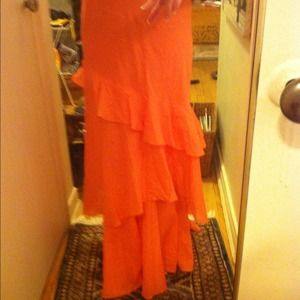 Ralph Lauren Black Label Ruffle Maxi Skirt