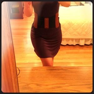 Top shop leather and elastic corset belt