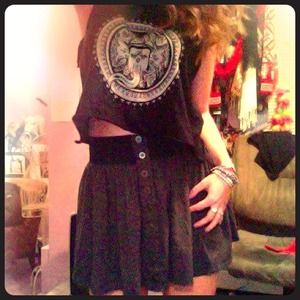 Forever 21 Button Up Skater Skirt