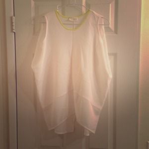 Zara woven top with neon piping