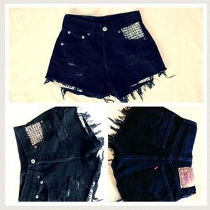 Levi's Black High Waisted Shorts