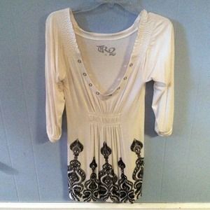 Deep V cotton dress/longtop could be worn w leggin