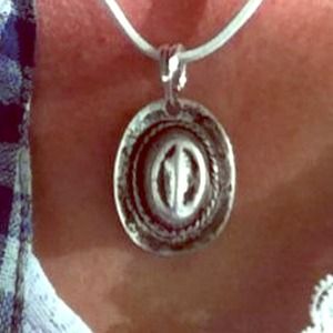 Cowboy hat necklace & earrings set