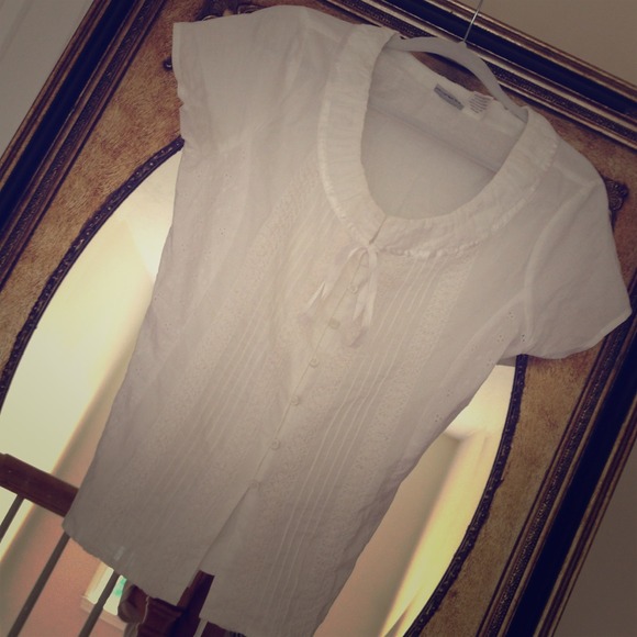 White button down top