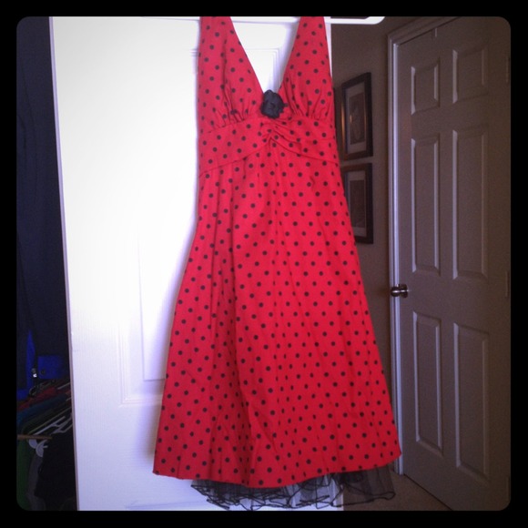 Red with black very cute dress