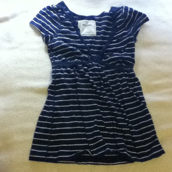 Cute navy blue and white striped shirt