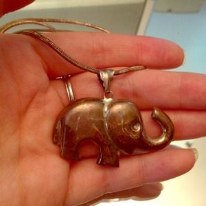Large sterling elephant and chain...amazing😊OBO