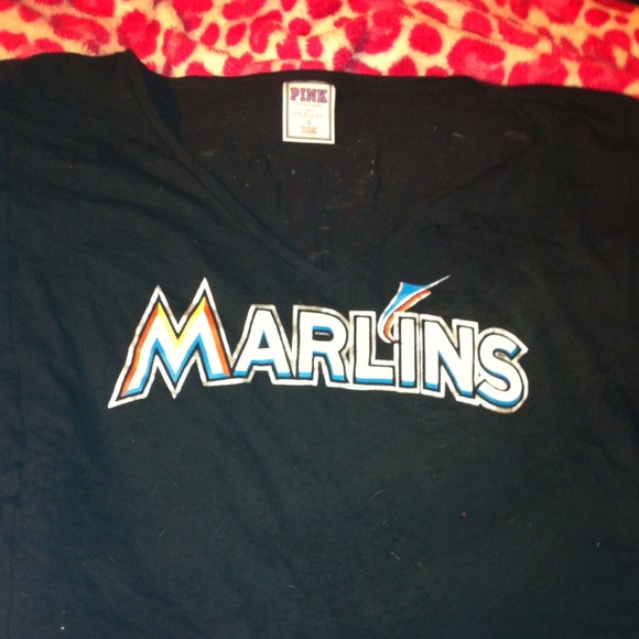 Pink Victoria secret Miami marlins over sized crop - Picture 1 of 3