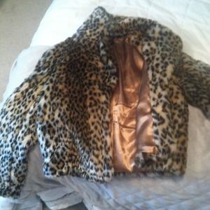 Faux cheetah print jacket