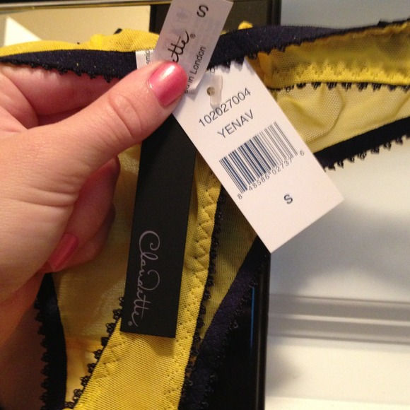 ❌SOLD❌NWT CLAUDETTE THONG SIZE SMALL CYBER YELLOW - Picture 3 of 4