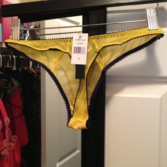 ❌SOLD❌NWT CLAUDETTE THONG SIZE SMALL CYBER YELLOW - Picture 4 of 4