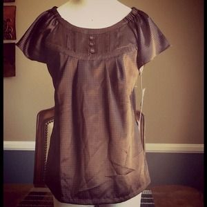 ️NWT Size10 brown w/white polka dot, stretch top