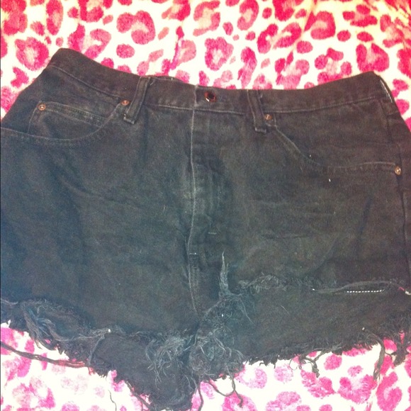 Black high waisted wrangler shorts