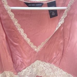 New York and Company Pink silk top!!