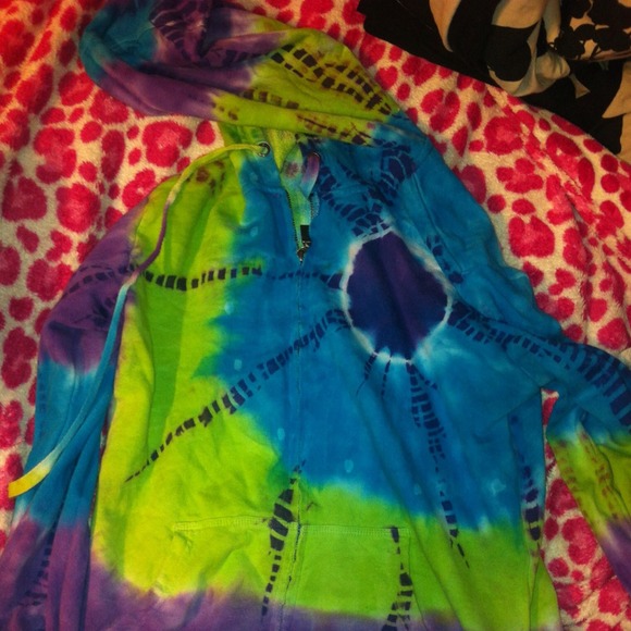 Tie dye zip up hoodie