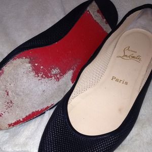 Christian Louboutin soft black leather flats
