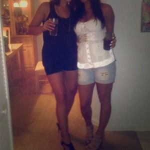 White with gold button up strapless top