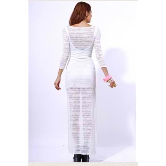 ✂️LAST REDUCTION✂️Gorgeous white high low-dress M - Picture 2 of 4
