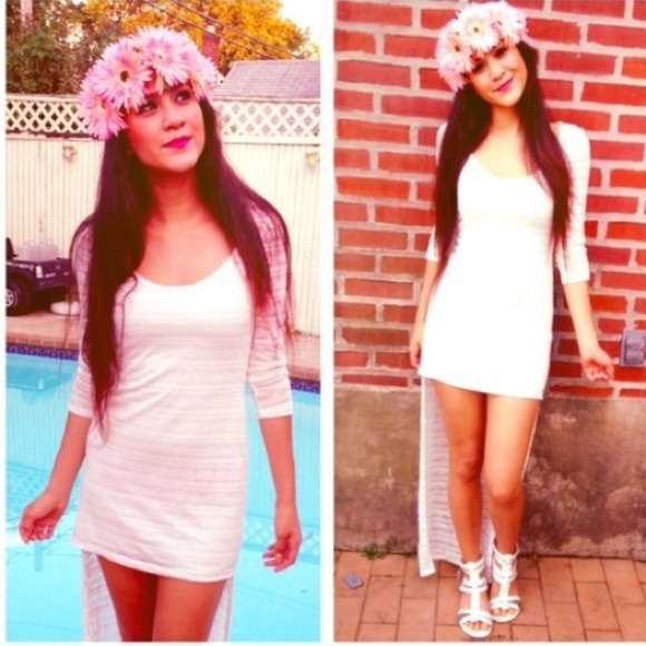 ✂️LAST REDUCTION✂️Gorgeous white high low-dress M - Picture 4 of 4