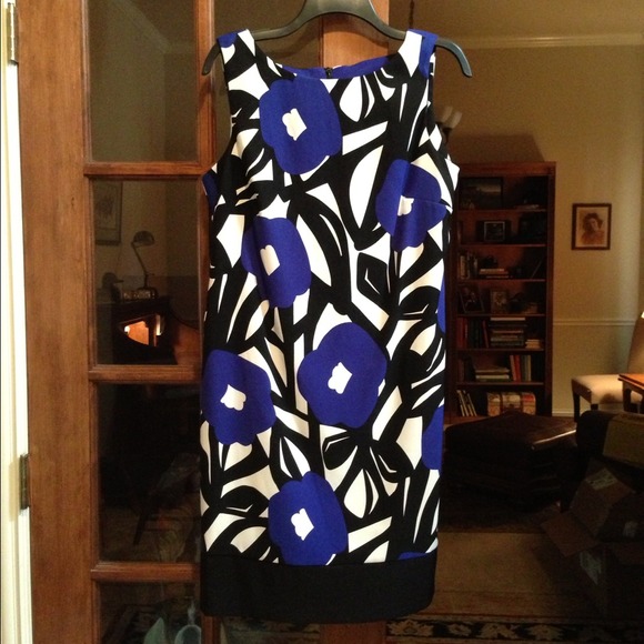 Blue/black floral dress NWOT