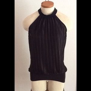 NWOT L polyester, lightly glittered black top