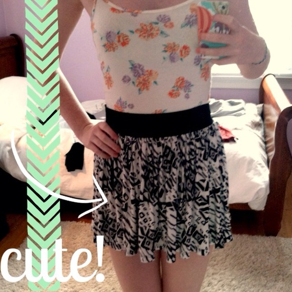 black and white tribal skirt