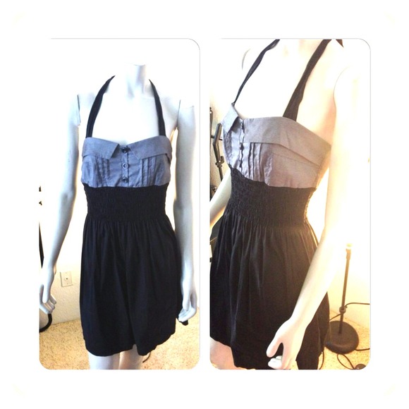 Sold @jlu2006! Grey/black Halter top dress