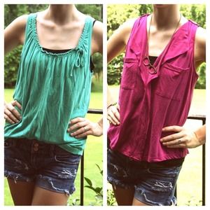 Turquoise & Purple Tank Duo (Sizes Small & Med)