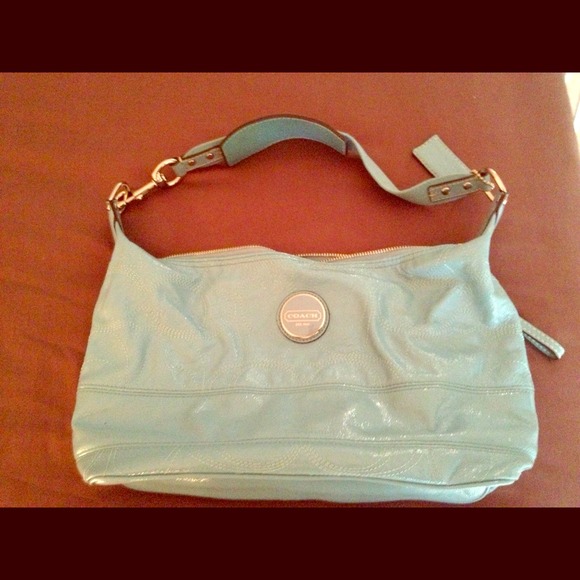 Authentic turquoise coach shoulder bag - Picture 1 of 4