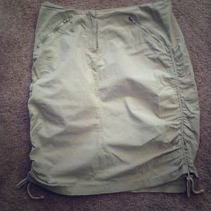 Tan Drawstring High Waist Skirt