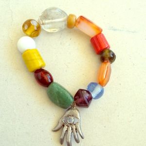 Hand made chunky beaded braclet!