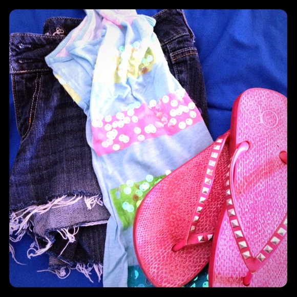 Blue Multicolor Sequin Tank