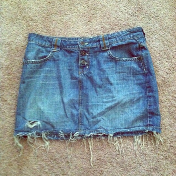 Distressed Jean Skirt