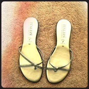 Silver And Grey Sandals