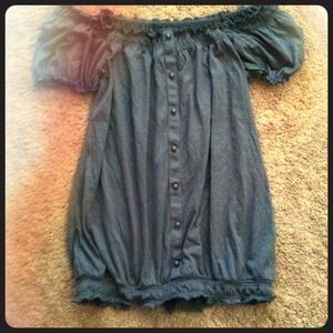 Grey Off Shoulders Top