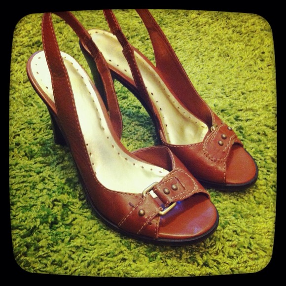 BCBG Girls Brown Slingbacks Heels