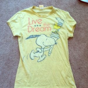 Yellow Snoopy LIVE THE DREAM T-Shirt