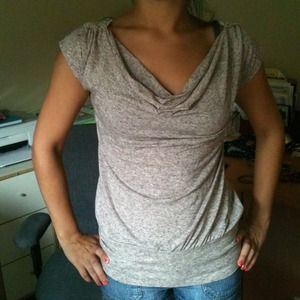 Beige crotchet designed back with swoop neck line