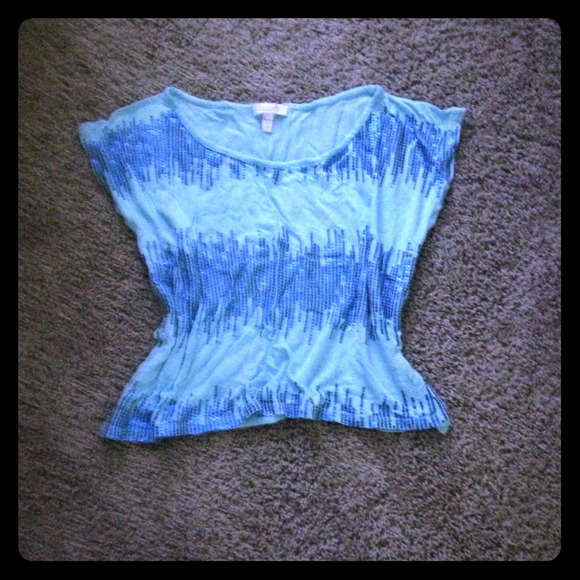 Blue stripped shine tee