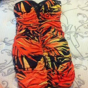 Black and orange dress