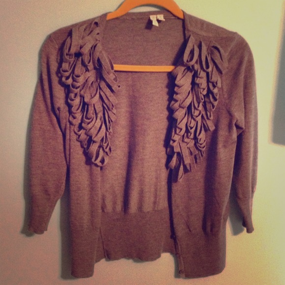 Grey Frilly Cardigan - Picture 1 of 2