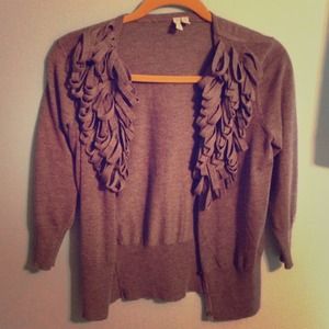 Grey Frilly Cardigan