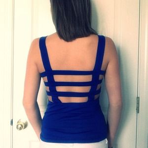 Royal Blue Tank Top With Back Cutouts