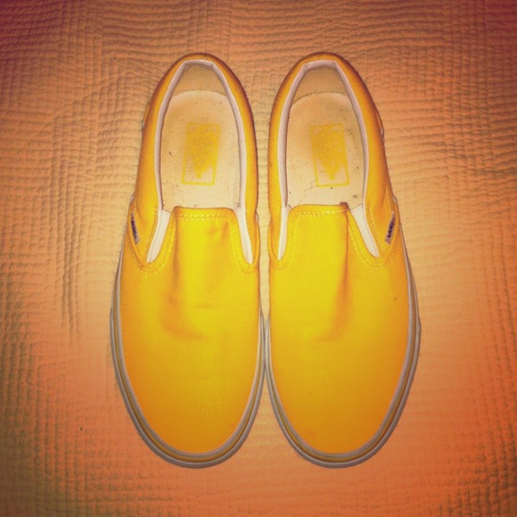 Yellow canvas slip-on sneakers