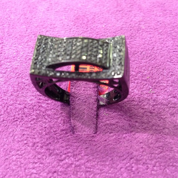 925 silver / black rhodium men's diamond ring !