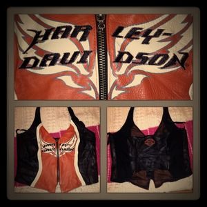 Harley Davidson Tops - Harley Davidson lined leather best with zipper Harley Davidson Tops - Harley Davidson lined leather best with zipper