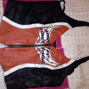 Harley Davidson Tops - Harley Davidson lined leather best with zipper Harley Davidson Tops - Harley Davidson lined leather best with zipper
