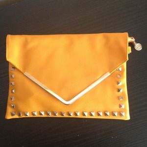Mustard yellow clutch purse