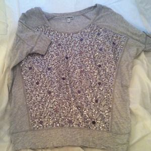*REDUCED* Size medium gray sequined Express top!